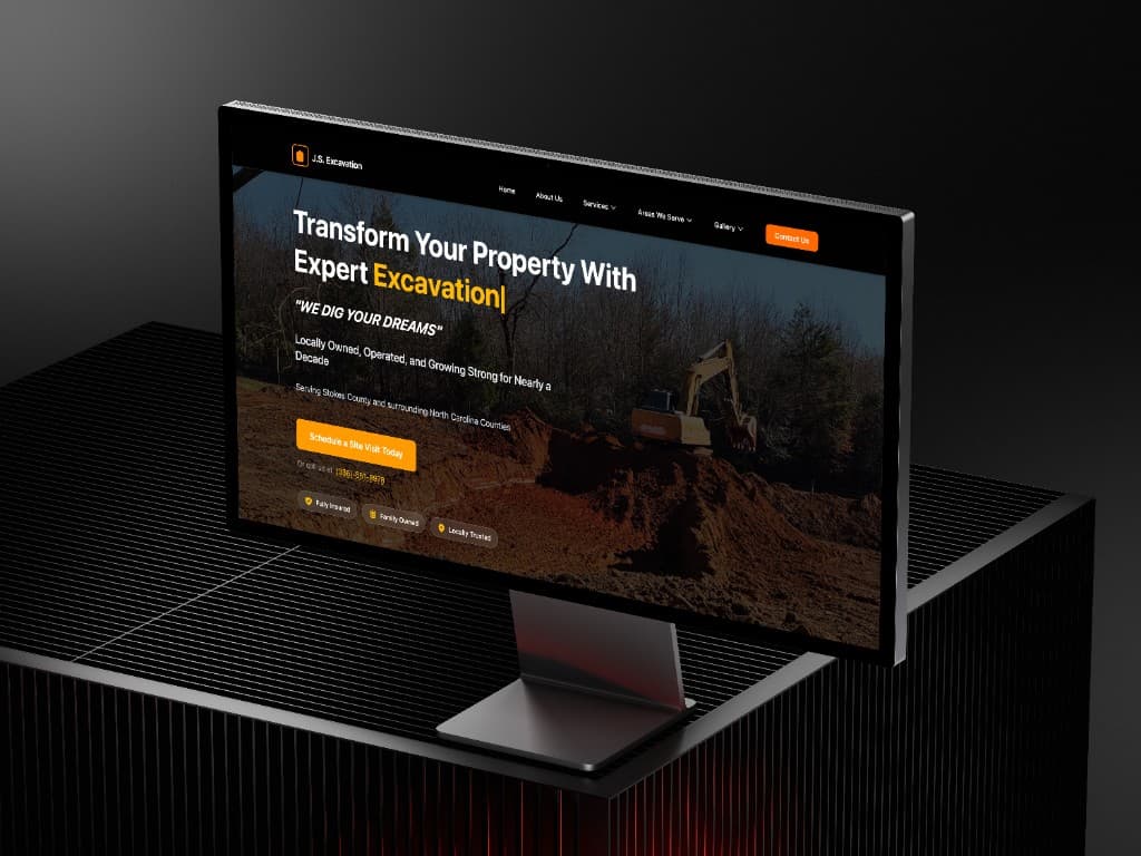 J.S. Excavation website screenshot